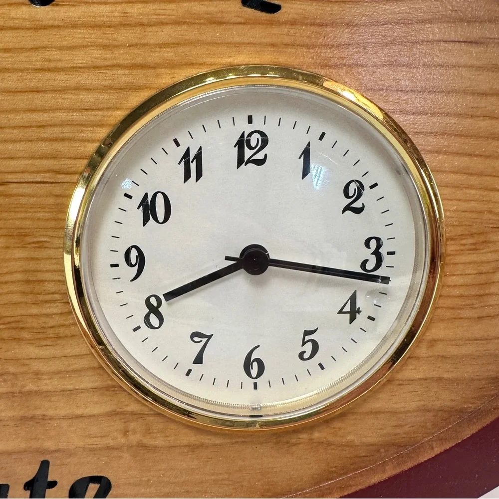 WSU Washington State University Solid Wood‎ Hand Crafted Plaque with Clock Cougs